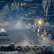 The Orsterran party members battles a snow fox.